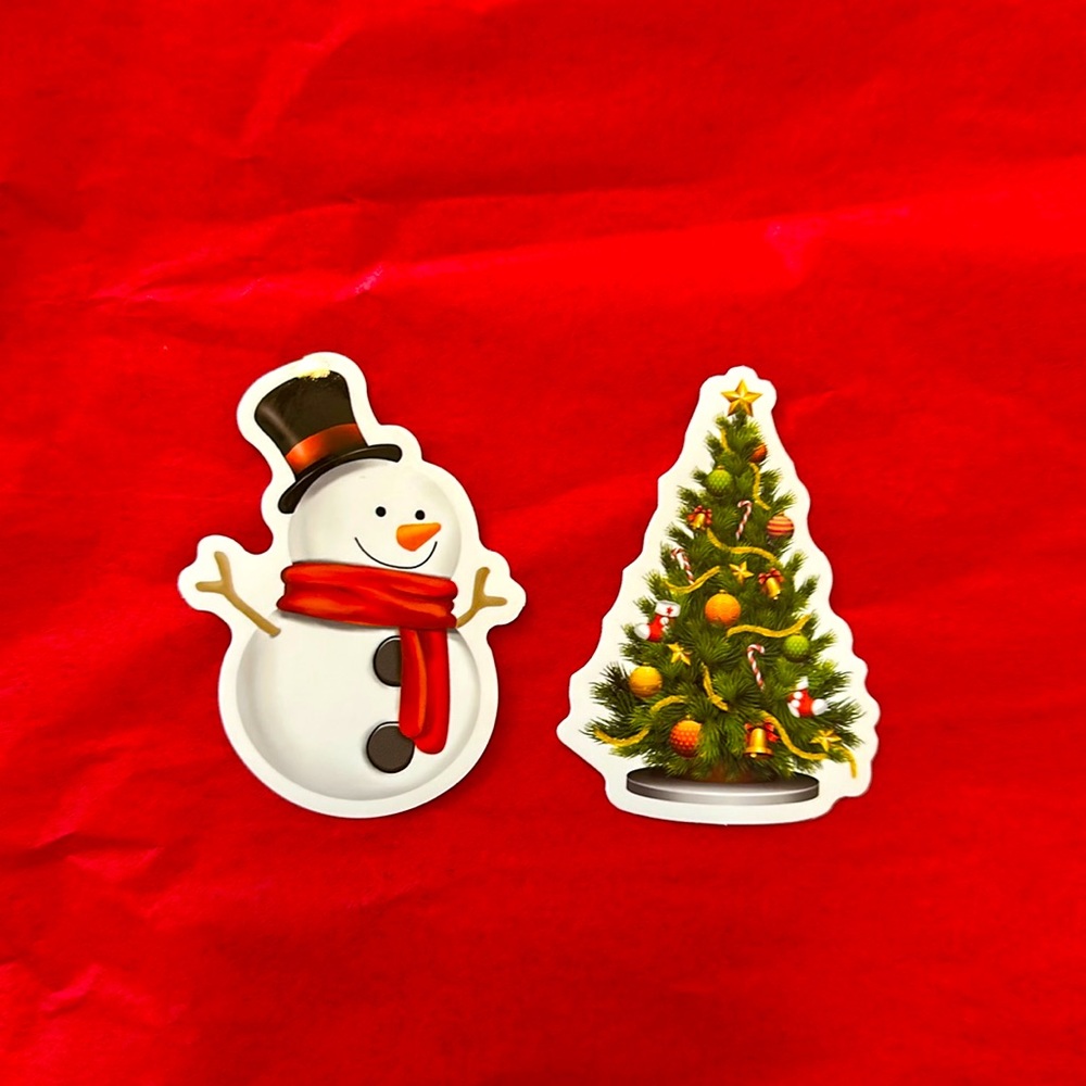 Christmas Holiday Themed Waterproof Sticker Set of 2!